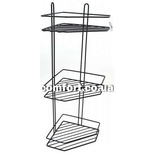 Полка угловая металл 3-яр 20см ПТ черный