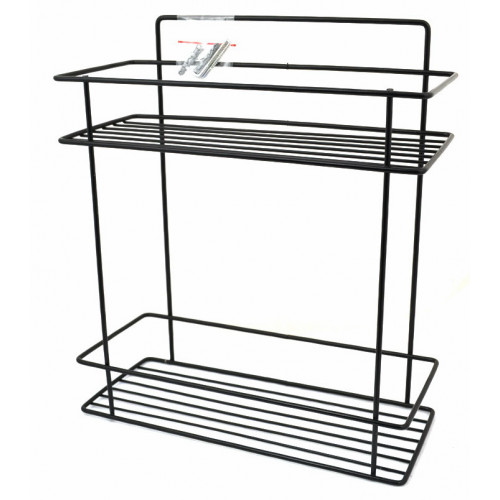 Полка прямая металл 2-яр 28см ПТ черный
