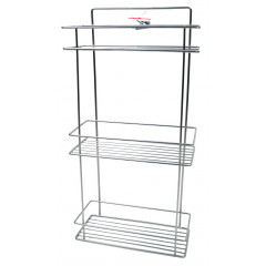 Полка прямая металл 3-яр 28см ПТ хром