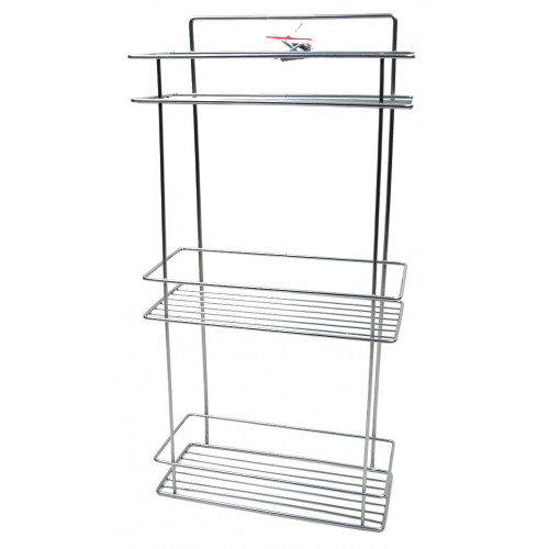 Полка прямая металл 3-яр 28см ПТ хром