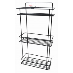 Полка прямая металл 3-яр 28см ПТ черный