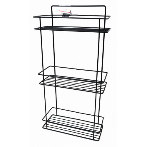 Полиця пряма метал 3-яр 28см ПТ чорний