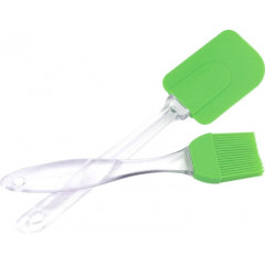 Лопатка 0638 набір + пензлик силікон прозора ручка 2