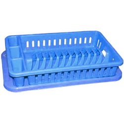 Сушилка для посуды 1-яр на 12 тарелок Консенсус голубой