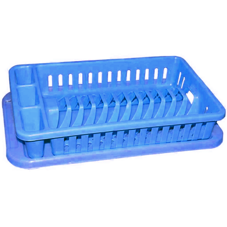 Сушилка для посуды 1-яр на 12 тарелок Консенсус голубой