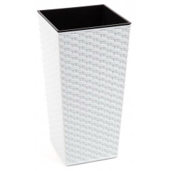 Вазон Фінезія підлоговий ротанг 250х250 573 білий