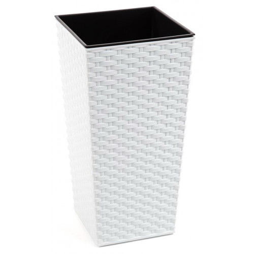 Вазон Финезия напольный ротанг 250х250  573 белый