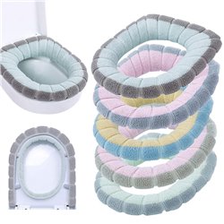 Накладка чохол на унітаз 0848-1 тканинна махра в смужку