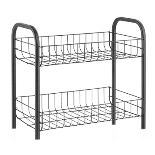 Етажерка прямокутна метал 2 яруса 43см чорний