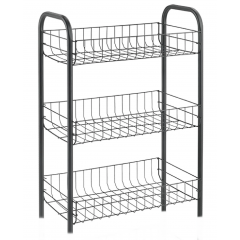 Етажерка прямокутна метал 3 яруса 43см чорний