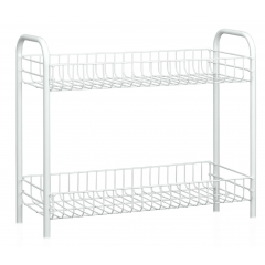 Етажерка прямокутна метал 2 яруса 56см білий