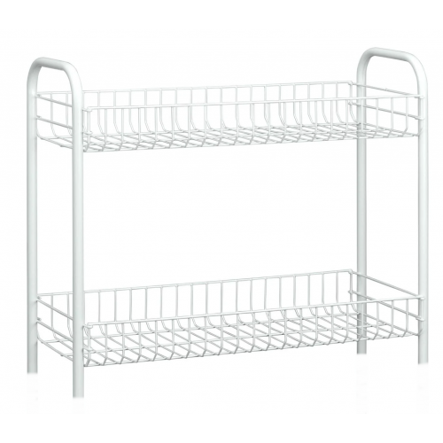 Этажерка прямоугольная металл 2 яруса 56см белый