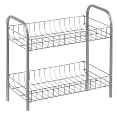 Этажерка прямоугольная металл 2 яруса 43см хромированный