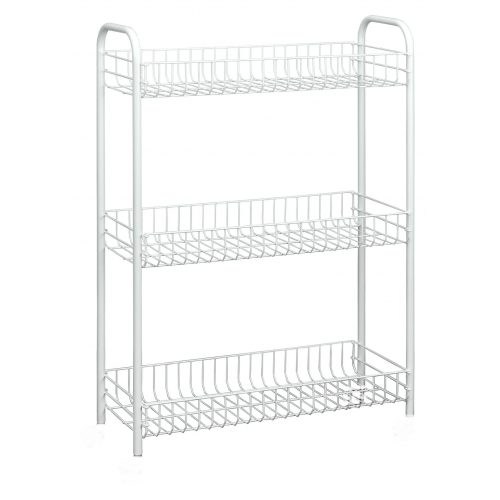 Этажерка прямоугольная металл 3 яруса 56см белый