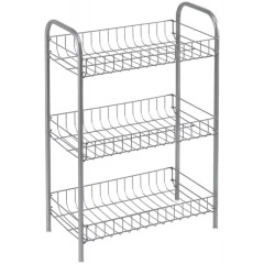 Этажерка прямоугольная металл 3 яруса 43см хромированный