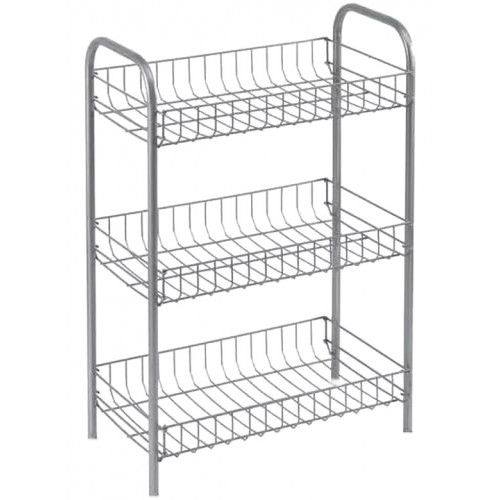 Этажерка прямоугольная металл 3 яруса 43см хромированный