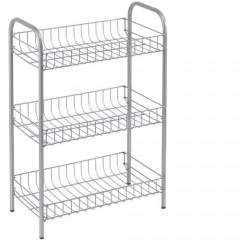 Этажерка прямоугольная металл 3 яруса 56см хромированный