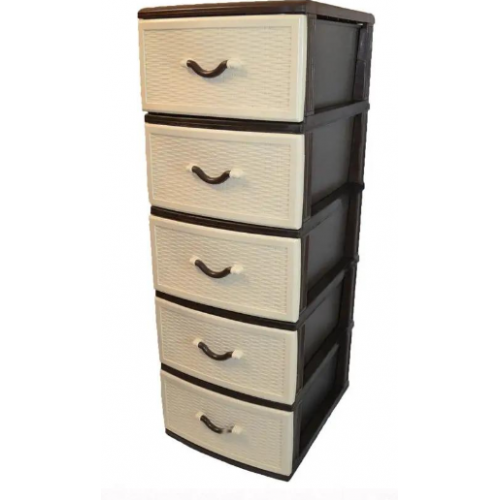 Комод Новый 5-яр сплошная панель бежевый