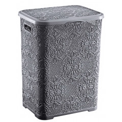 Корзина для белья 2130 03 Lace 42л серый 385х325х500