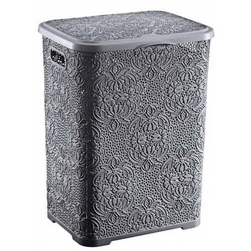 Корзина для белья 2130 03 Lace 42л серый 385х325х500