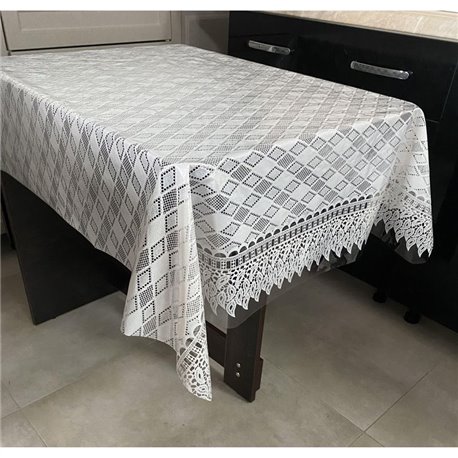 Клейонка  Ажур Лейс 1,35*22м рулон Ромб бежевий
