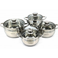 Кастрюли 113-2 набор 4шт крышка стекло