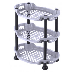 Этажерка на стол 3-яр 5159 04 овал 29,5х21х44см металлик