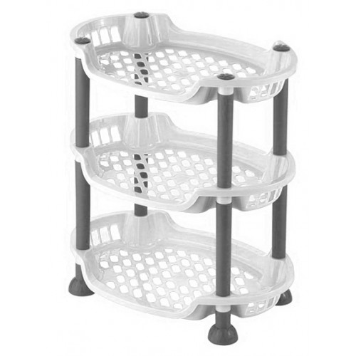 Етажерка на стіл 3-яр 5159 04 овал 29,5х21х44см білий