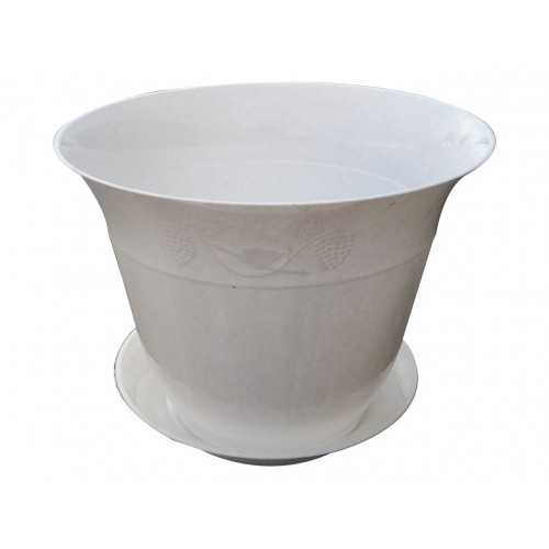 Вазон Молдавія 0,8л з підставкою білий мармур