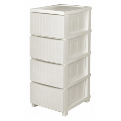 Комод R-plastic Ротанг 4-яр белый