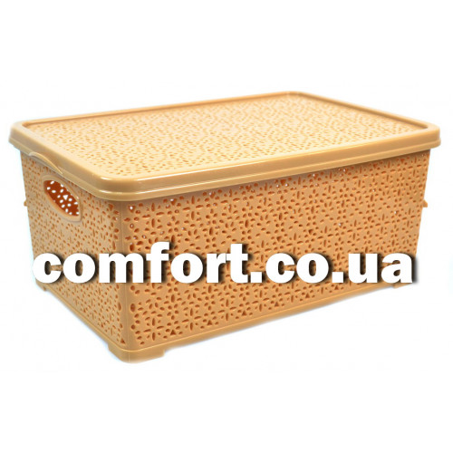 Кошик Basket  7л з кришкою Мереживо бежевий