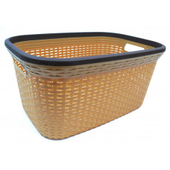 Корзина с рамкой Rattan 40л без крышки бежевый