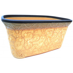 Кошик з рамкою Dantel 40л Tuffex Ажур без кришки бежевий