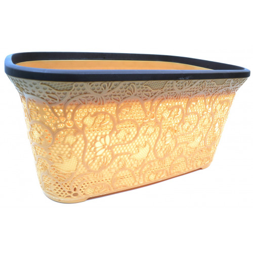 Кошик з рамкою Dantel 40л Tuffex Ажур без кришки бежевий