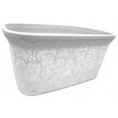 Корзина с рамкой Dantel 40л Tuffex Ажур без крышки белый