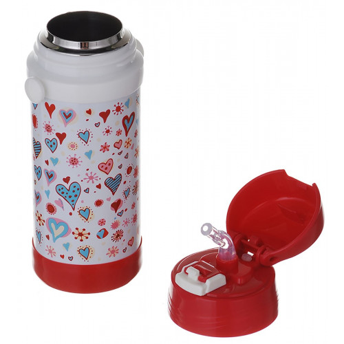 Термос детский 0,32л с трубочкой 1776 с рисунком