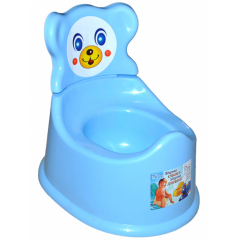 Горшок детский со спинкой ушки голубой