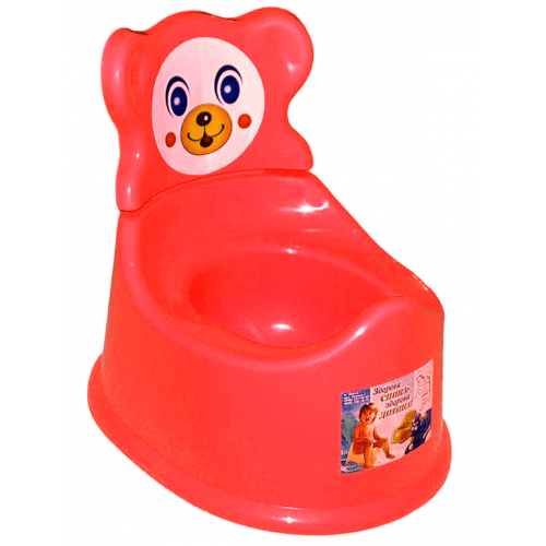 Горшок детский со спинкой ушки красный