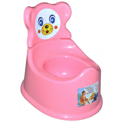 Горшок детский со спинкой ушки розовый