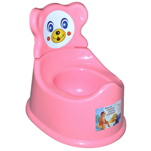 Горшок детский со спинкой ушки розовый