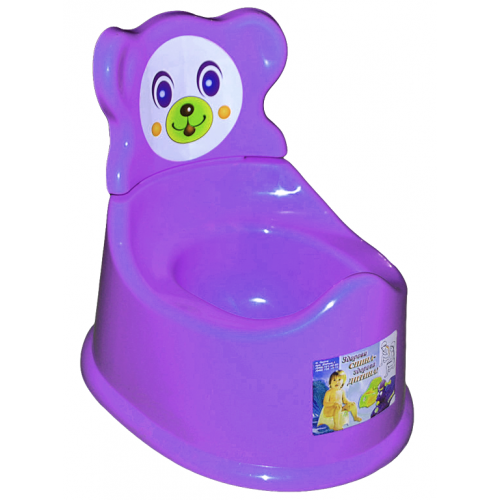 Горшок детский со спинкой ушки фиолетовый