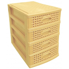 Комодик міні плетінка 4-яр бежевий