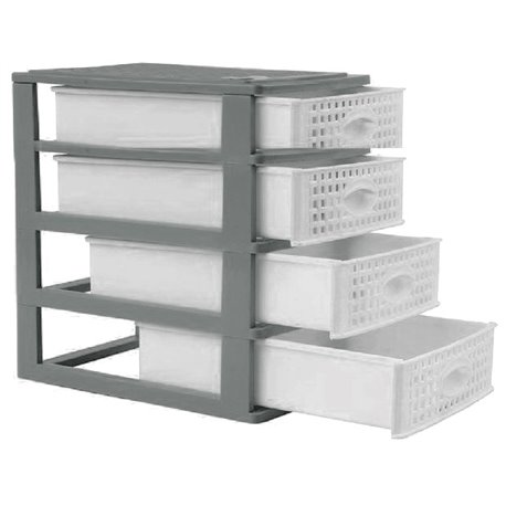 Комодик міні плетінка 4-яр сірий