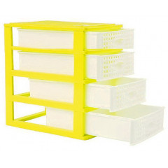 Комодик мини плетенка 4-яр желтый