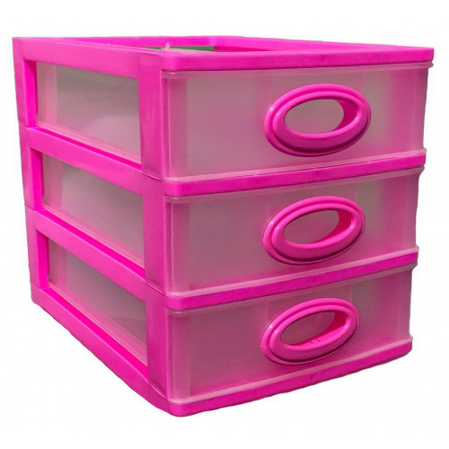Комодик мини Качество 3-яр розовый