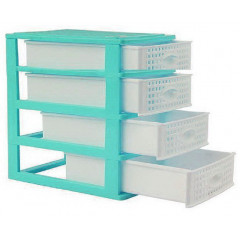 Комодик мини плетенка 4-яр бирюза