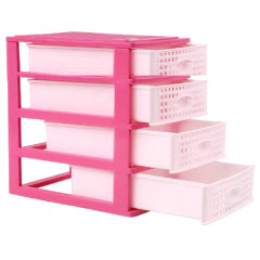 Комодик міні плетінка 4-яр рожевий