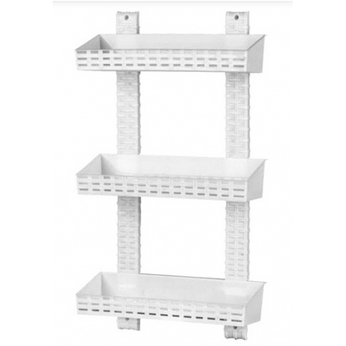 Полка Кс 3-яр пряма ротанг білий