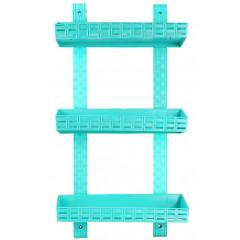 Полка Кс 3-яр пряма ротанг бірюза