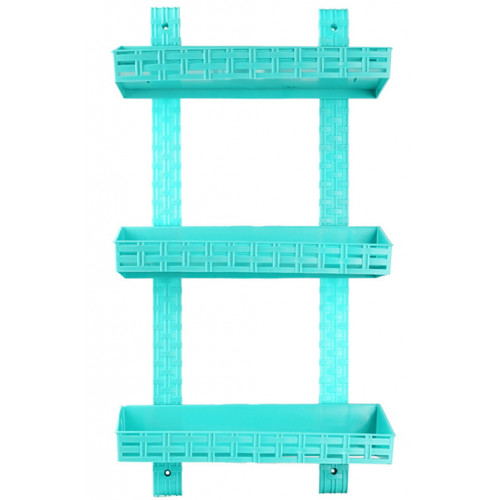 Полка Кс 3-яр пряма ротанг бірюза